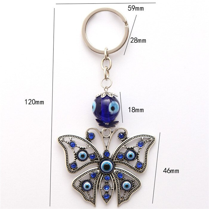 Butterfly Keychain Evil Eye