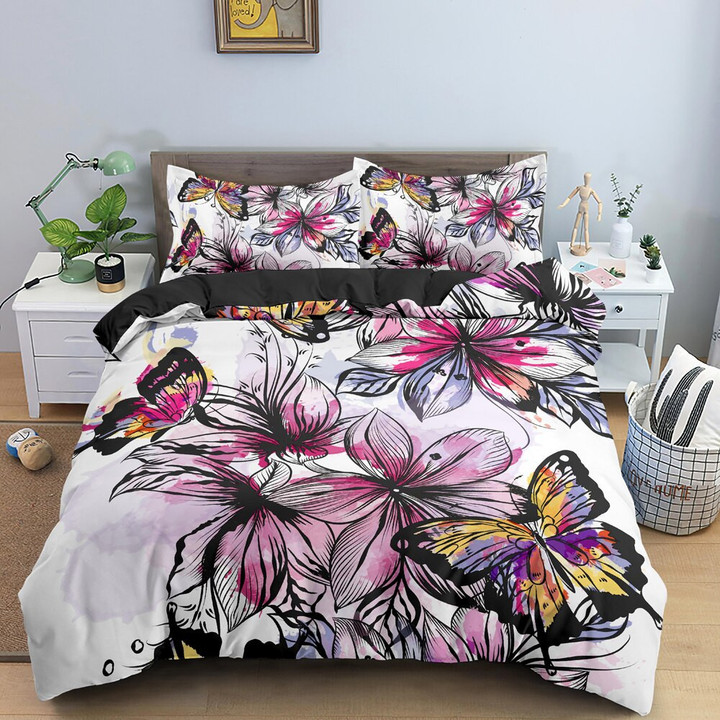 Butterfly Duvet Cover Bedding Set for Teens Adults