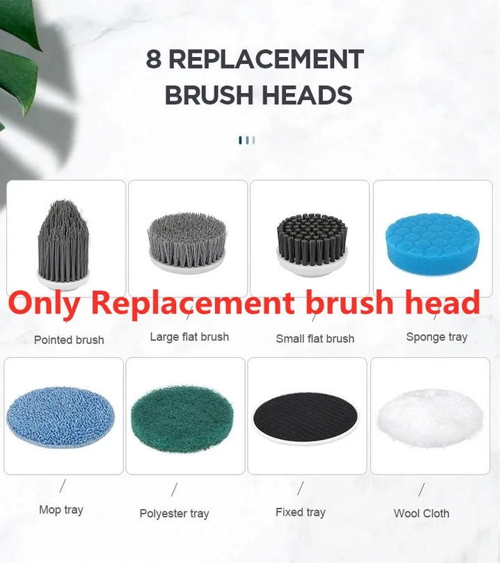 Electric Spin Scrubber, 1 Piece Cordless Rechargeable Electric Cleaning Brush with 6 Replaceable Brush Heads