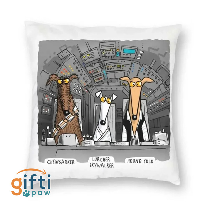 Greyhound Whippet Dog Cartoon Pillow Case