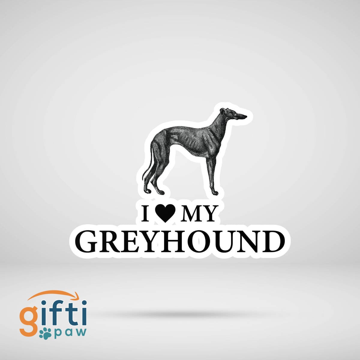 Greyhound Dog Sticker - Motion Paw