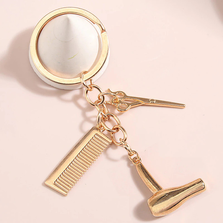 Hairstylist Keychain Hair Salon Key Ring
