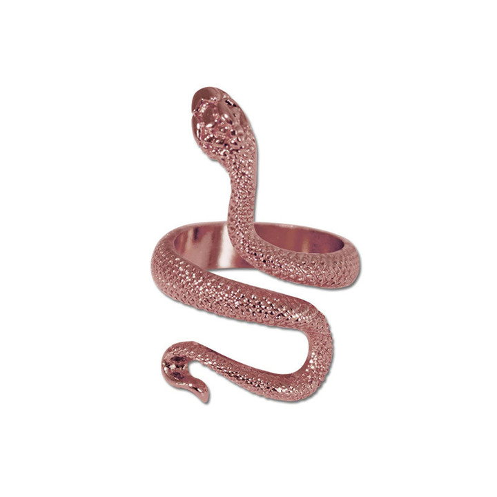 Retro Punk Snake Ring for Men Women Exaggerated Antique Siver Color