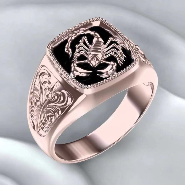 Gothic Personality Stainless Steel Jewelry Scorpion Relief Vintage Craft Rings
