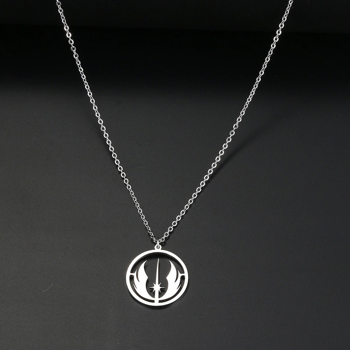 Stainless Steel Necklaces Jedi Order Symbol Logo Pendant Chain Star Wars Gothic Necklace