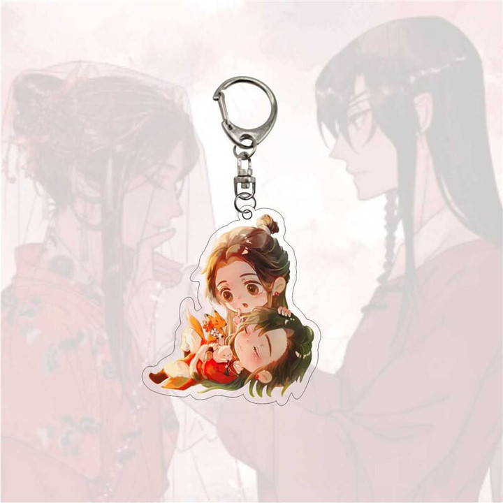 Anime Tian Guan Ci Fu Keychain Acrylic Xie Lian Hua Cheng Figure Key Chain Keyring Key Ring For Fans Friends Men Jewelry Gifts