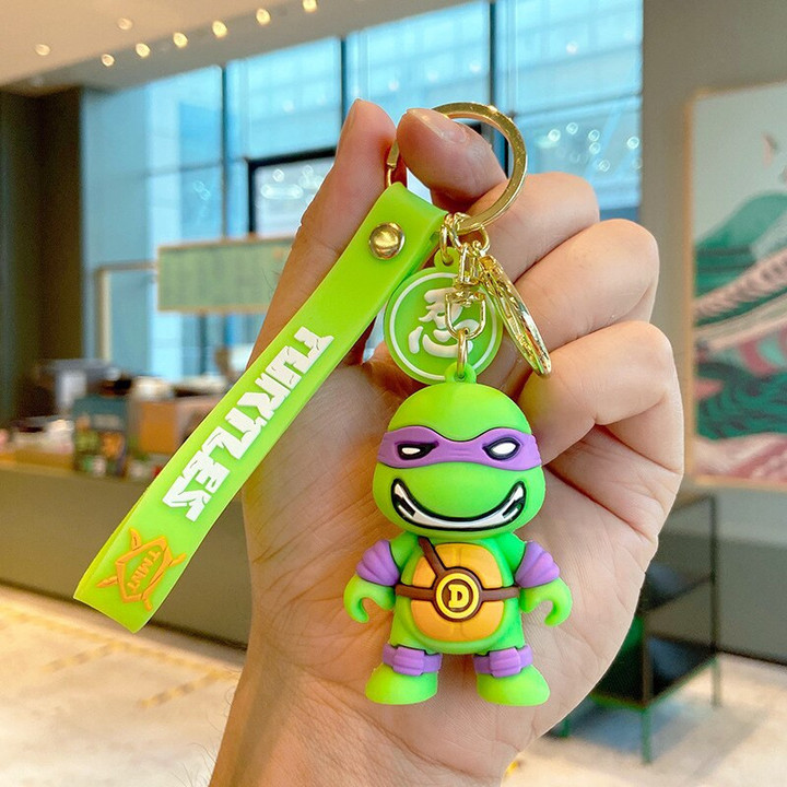 Cartoon Anime Game Teenage Mutant Ninja Turtles Pendant Keychain Key Ring Anime Action Figures Collection Model Toys Jewelry