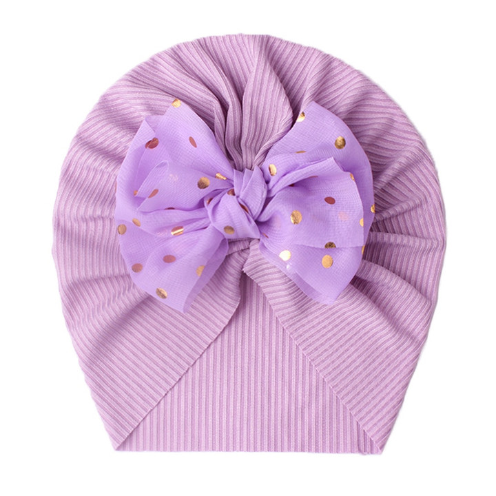 Lovely Shiny Bowknot Baby Hat Cute Solid Color Baby Girls Boys Hat Turban Soft Newborn Infant Cap Beanies Head Wraps