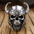 Horned Helmet Viking Skull Ring