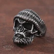 Biker Bearded Hat Skull Ring