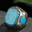 Vintage Blue turquoises Natural Stone Ring