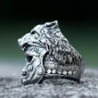 Vintage Wolf and Skull Viking Ring