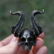 Skull Ring | Horned Satan Devil