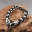 Handmade Braided Leather & 316L Stainless Steel Chain Bracelet | Length 21.5cm