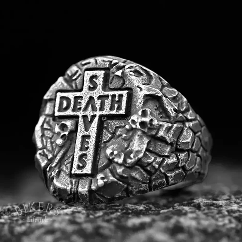 Save Death Cross Skull Ring