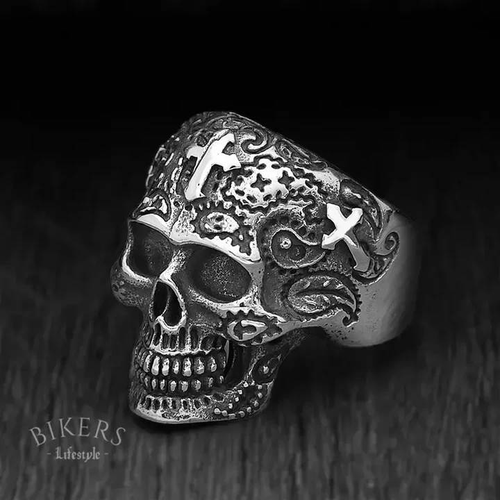 Cross Skull Ring | Silver