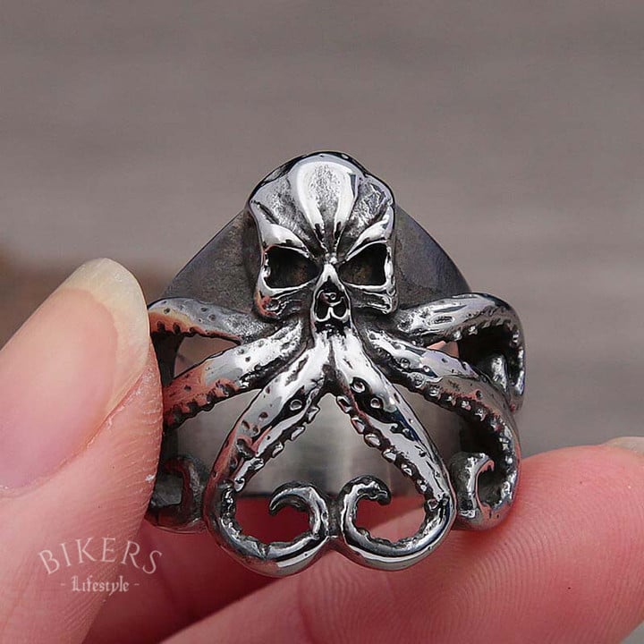 Pirate Octopus Skull Ring