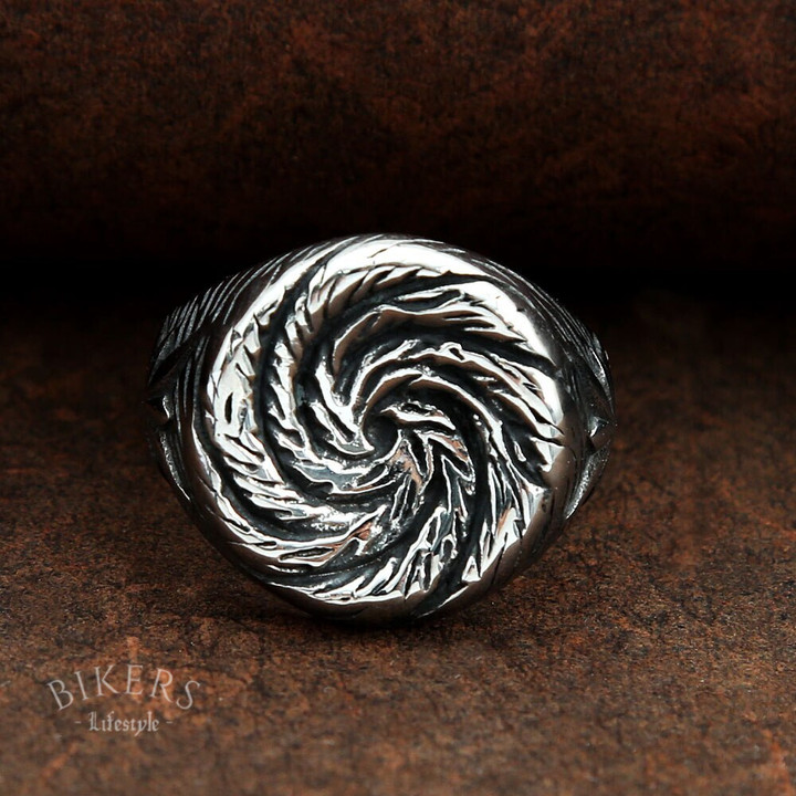 Unique Spiral Pattern Viking Ring