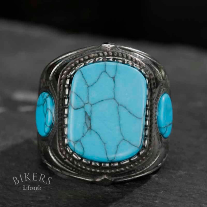 Vintage Blue turquoises Natural Stone Ring