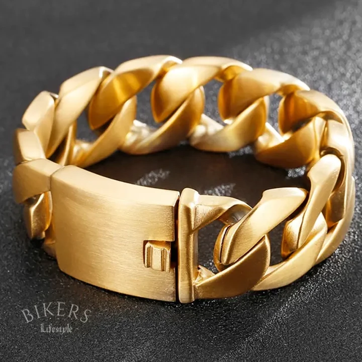 Gold Color Brushed Bracelet | Length 23cm (9.06in)