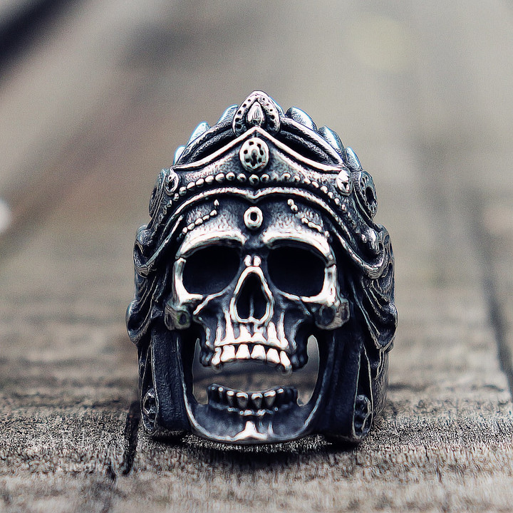 Mahakali Helmet Skull Biker Ring