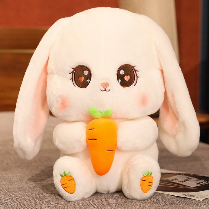 Bunny Stuffed Rabbit Holding Carrot Plush Toy