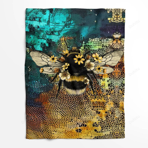 Bee Hive Pattern Fleece Blanket
