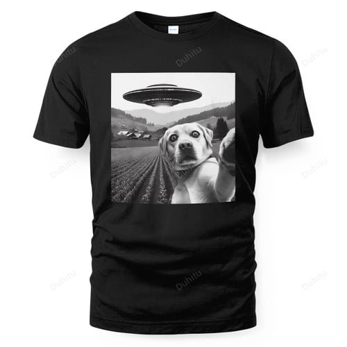 Dog Selfie With Alien UFO