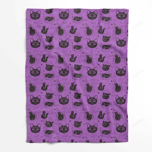 Black Cats Pattern Fleece Blanket