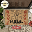 Personalized This Home Runs On Love Laughter And Baseball Doormat