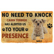 3D No Need To Knock Cairn Terrier Dog Custom Name Doormat