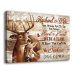 Hunting Lover Couple Deer And Doe We're A Team Personalized Canvas