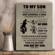 Suddenly A Man Stood Canvas Gift For Biker Son
