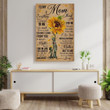 To My Mom Sunflower Mom Mother & Daughter Personalized Canvas Poster