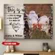 Personalized This Is Us Brown Cow Horizontal Canvas
