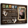 Dad Father Daughter Son Walk Alongside Meaningful Personalized Canvas