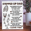 Bonus Dad Stepped Up Love Meaningful Personalized Canvas