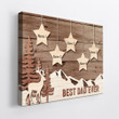 Personalized Gift For Dad, Children's Names, Best Dad Ever Deer Canvas