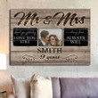 8th Anniversary Mr & Mrs Love You Custom Photo Personalized Canvas