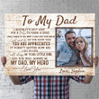 Dad And Daughter To My Dad Meaningful Personalized Canvas