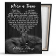 Trunk Lock Elephants We're A Team Black Personalized Canvas