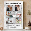 You Complete Me Couple Anniversary Street Map Personalized Canvas