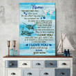 Personalized Couple Gift For Him For Her Turtles Sea Canvas