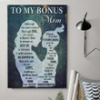 To My Bonus Mom From Daughter Canvas