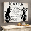 To My Son From Dad Biker Motorcycle Meaningful Canvas