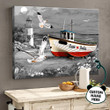 Couple Boat Seagulls Love Romantic Personalized Canvas