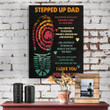 For Stepdad You Stepped Up Footprint Personalized Meaningful Canvas