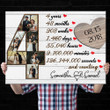 4 Year 4th Anniversary Couple Photo Collage Personalized Canvas
