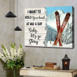 Personalized Hold Your Hand At 80 Baby Let's Go Skiing Canvas