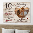 10 Years Couple Anniversary 10th Wife Husband Personalized Canvas